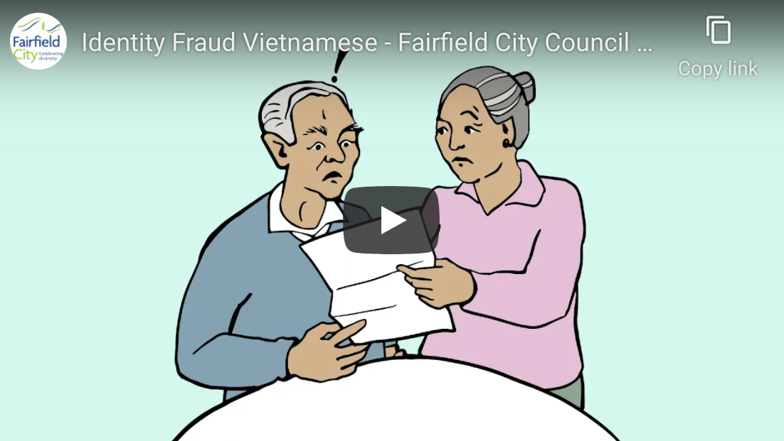 Screenshot of Identity Fraud Vietnamese - Fairfield City Crime Prevention video on Youtube