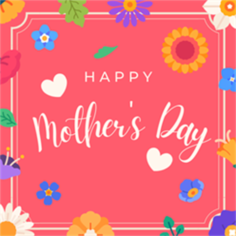 Floral design with text that says 'Happy Mother's Day'