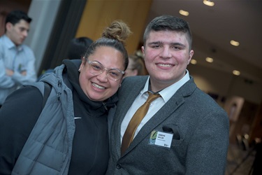 Entrepreneurial Talent winner Jordyn Willer posing with companion