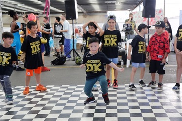 Young boys performing on the dance floor