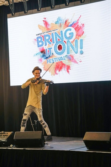 Young man playing the violin