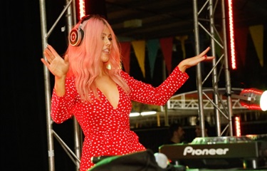 DJ Tiger Lily performing at the turntables