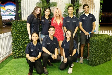 DJ Tiger Lily posing with the Fairfield Youth Advisory Committee