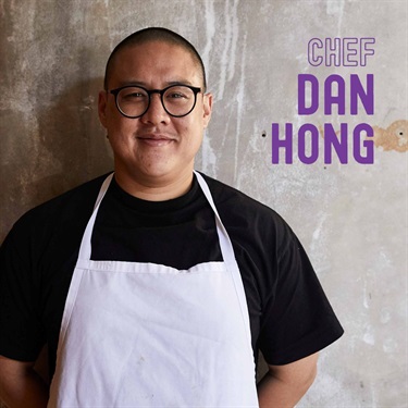 Chef Dan Hong in an apron