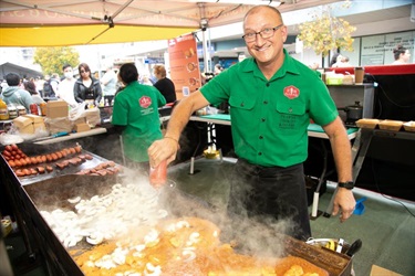 Mojo Picon food stall served up Spanish prawns, chorizo & salsa for Fairfield Community.