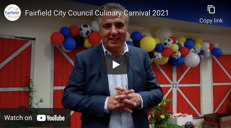 Screenshot of Fairfield City Council Culinary Carnival 2021 video on Youtube