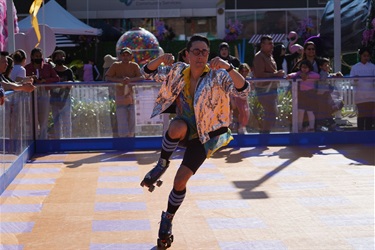 Roller skating performer on the roller skating rink at Fairfield Spring Fest 2022