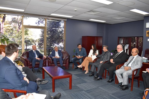 Mayor Frank Carbone, Peter Dutton and Councillors meeting