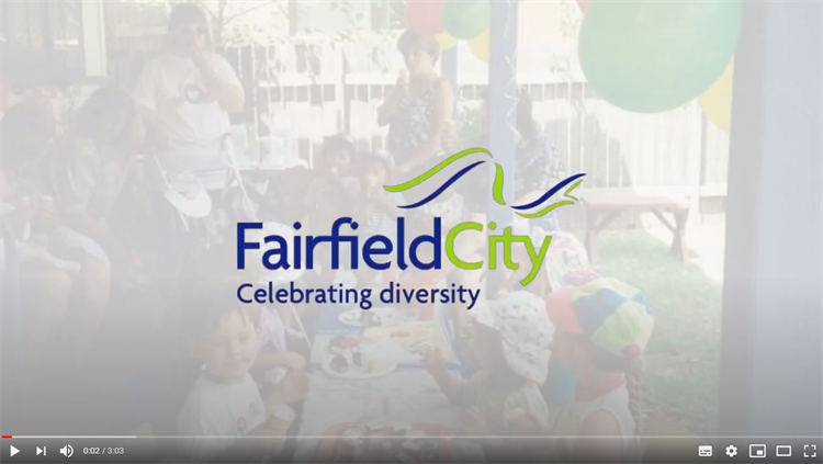 Screenshot of Youtube video 'Celebrating 45 years with Fairfield City's Family Day Care'