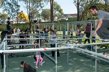 Fitness rails and bars at Emerson Street Reserve