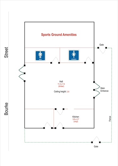 Floor plan of Brenan Park Community Centre