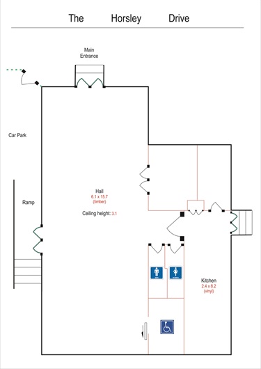 Floor plan of Horsley Park Hall