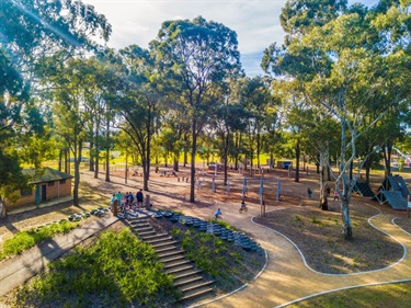 Aerial view of part of the obstacle course