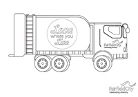 Waste Truck colouring-in picture