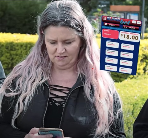 Woman reading something on her phone