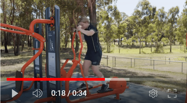 women using the elliptical trainer machine at fairfield city outdoor gyms in parks