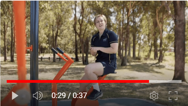 women using the aerobic cycle machine at fairfield city outdoor gyms in parks