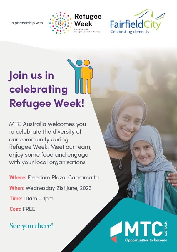 Poster for Refugee Week event. See body text on page for full text.