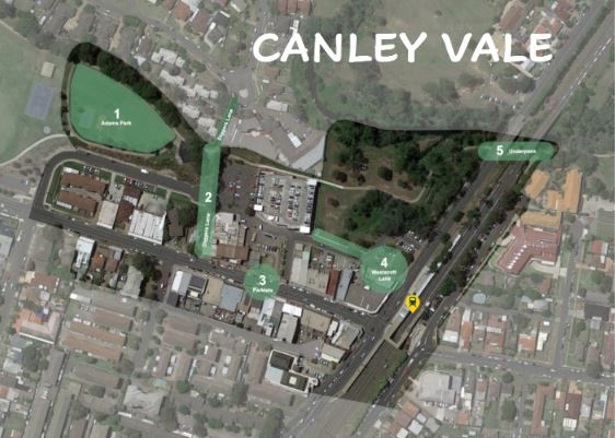 Map of Canley Vale upgrade locations