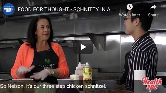 Screenshot of FOOD FOR THOUGHT - SCHNITTY IN A BUN video on Youtube 