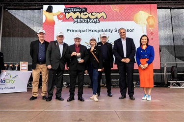 2024 Cabramatta Moon Festival Principal Hospitality Sponsor Cabra-Vale Diggers on stage.