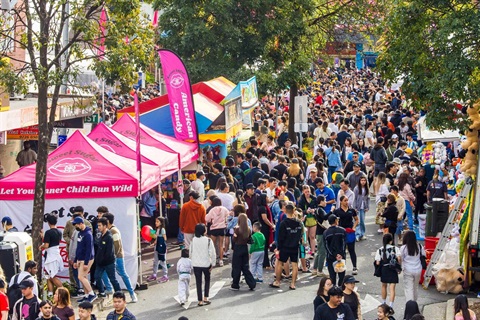 Crowds at Cabramatta Moon Festival 2024.