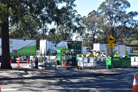 Chemical and e-waste drop off day people dropping off 