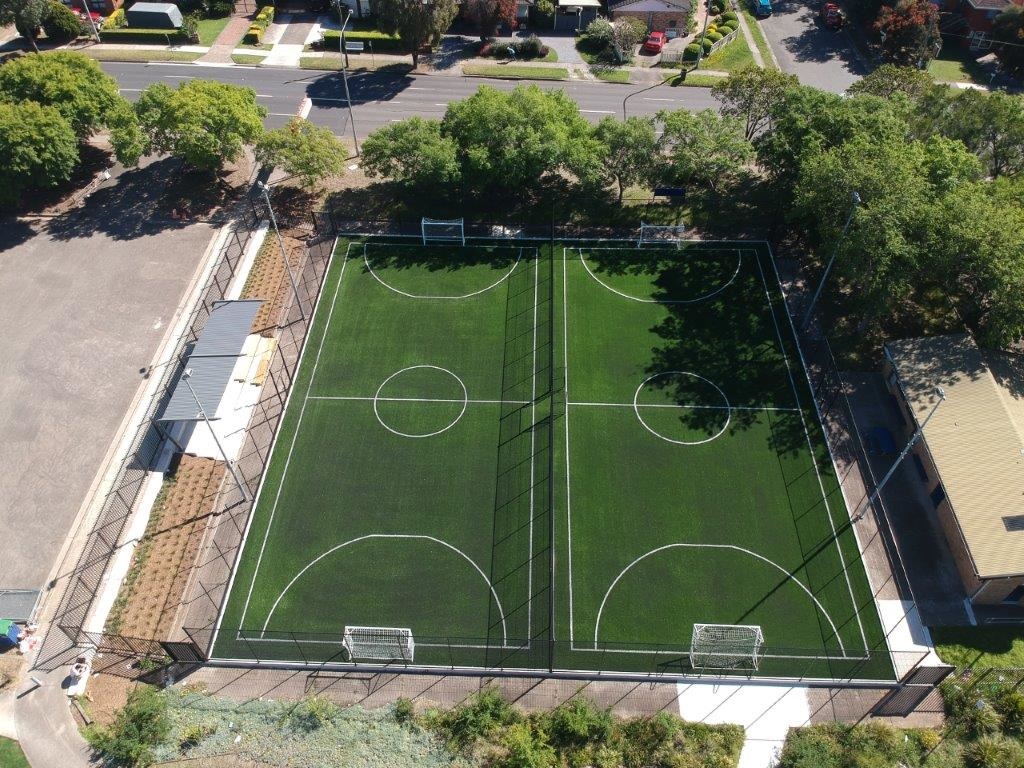 Aerial view of Emerson Park futsal courts