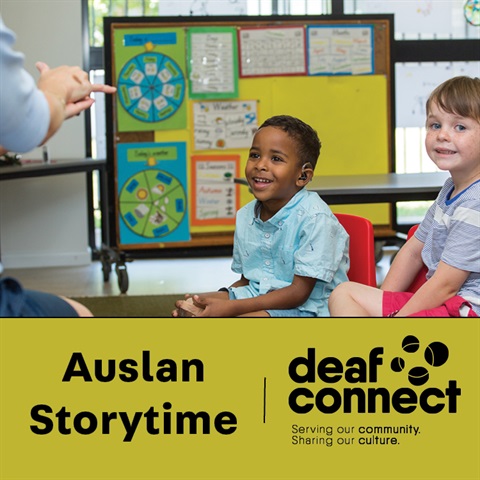 Auslan Storytime with students enjoying storytime