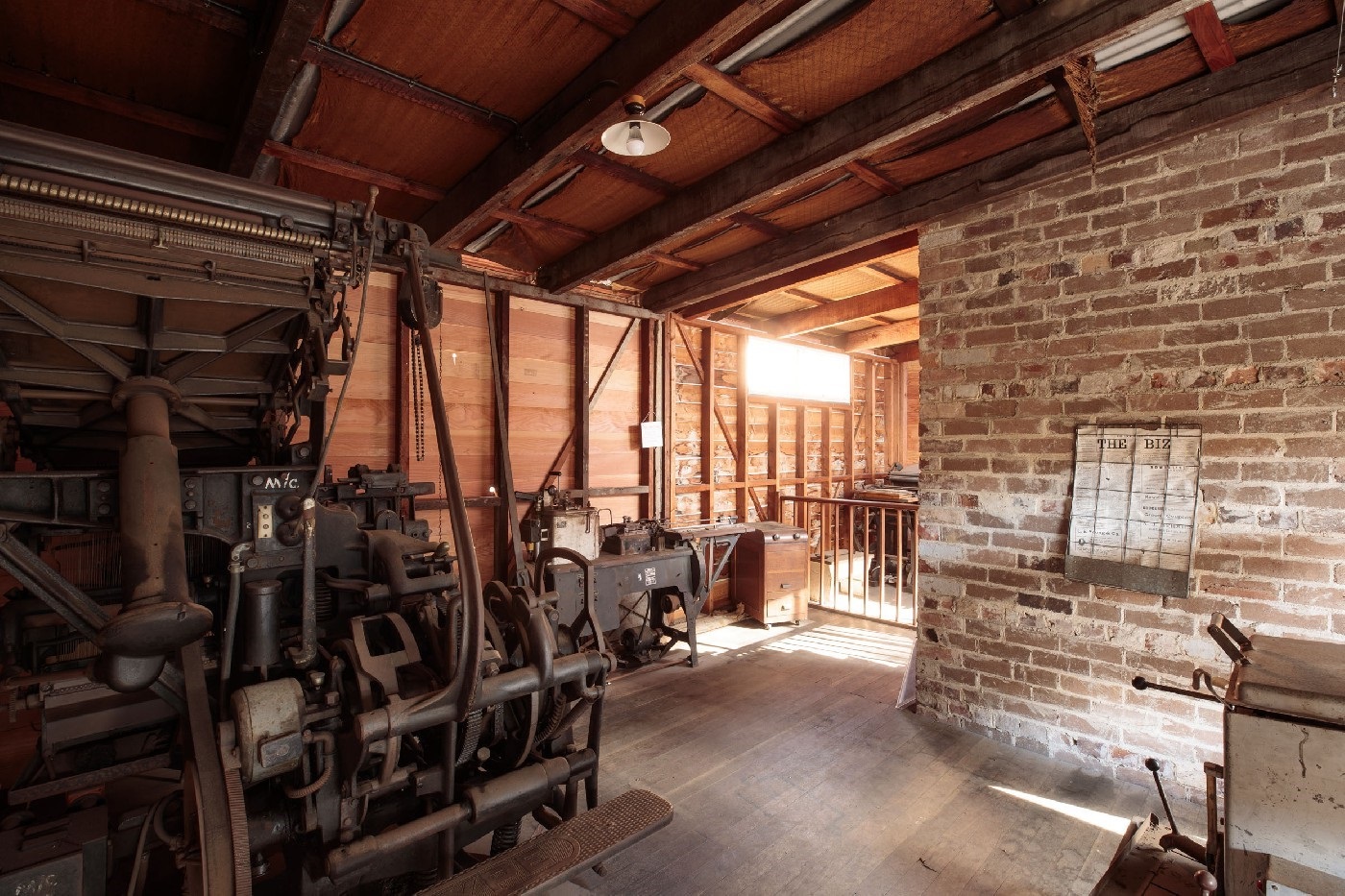 The Museum and gallery blacksmith workshop with brick walls and wooden beams