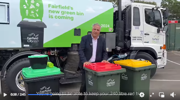 mayor of fairfield city frank carbone announces the new green FOGO bin coming to fairfield city.png