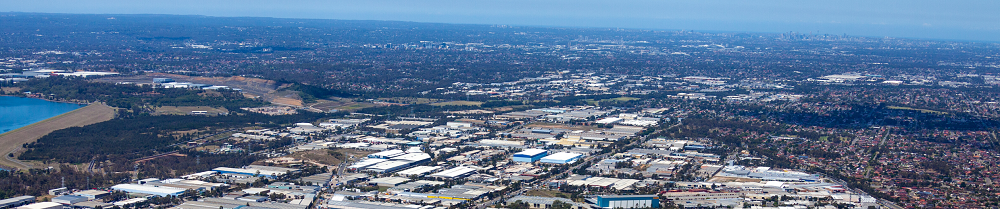 The Smithfield-Wetherill Park Industrial Estate from the far distance