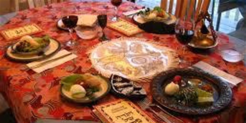 Jewish passover seder dinner