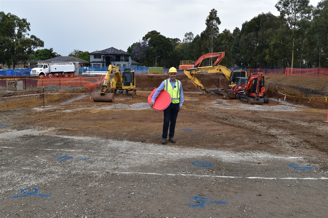 Fairfield City Mayor Frank Carbone at the site of the new wave pool