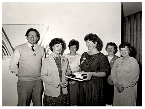Alderman Mary Horder (second from left) at Cabramatta Library in 1984.