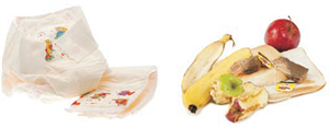 Nappies and leftover food scraps