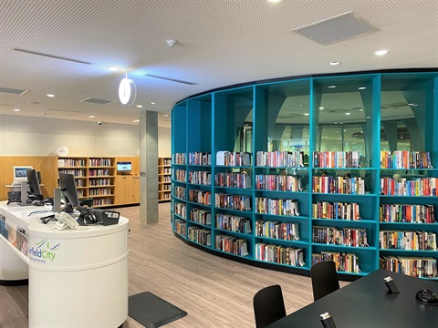 Bookshelf at Fairfield Library Space