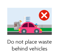  Do not place waste behind vehicles.