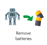  Remove batteries.