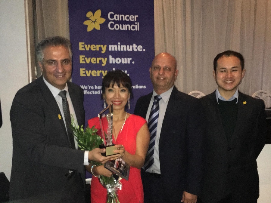 Mayor Carbone, Councillor Le, Councillor Khoshaba and Councillor Wong at Cancer Council Event