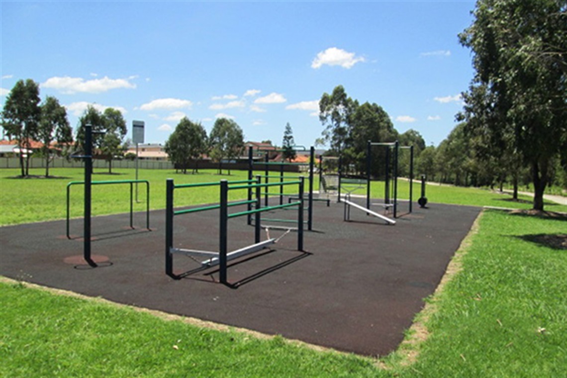 Outdoor fitness equipment at Bowden Park