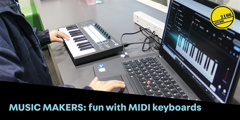 A person experimenting with MIDI keyboards, showcasing creativity and collaboration in music production.