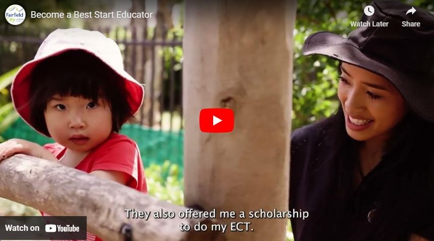 Screenshot of 'Become a Best Start Educator' video on Youtube